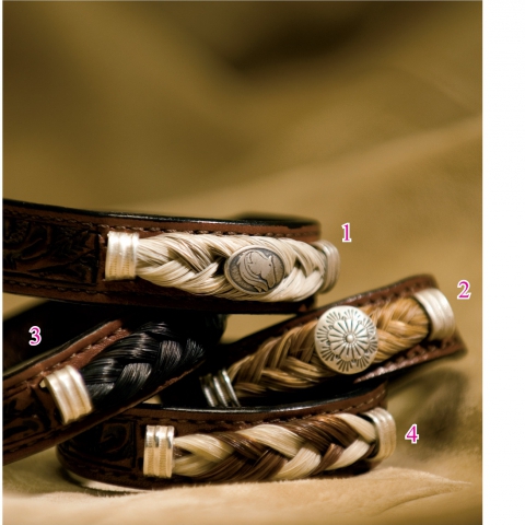 Tooled Leather & Horsehair Bracelets-