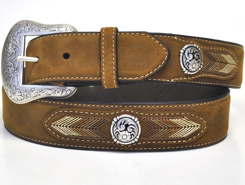 New Mens Western Cowboy Cowgirl Gold Longhorn Prayman Shiny Leather Belt