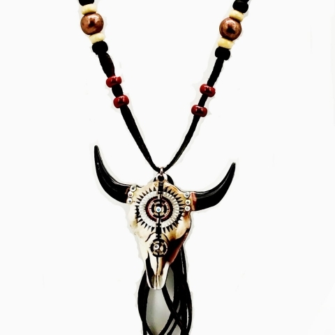 Western Cowgirl Skull Necklace