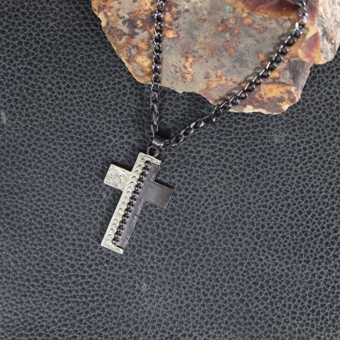 Cowboy Silver Cross Necklace