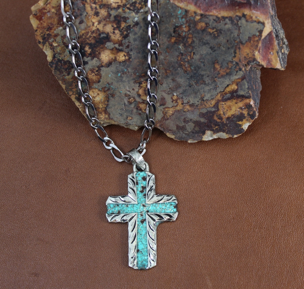 Cathedral Turquoise Cross Necklace - Religious Necklace | Sweet Romance –  Sweet Romance Jewelry