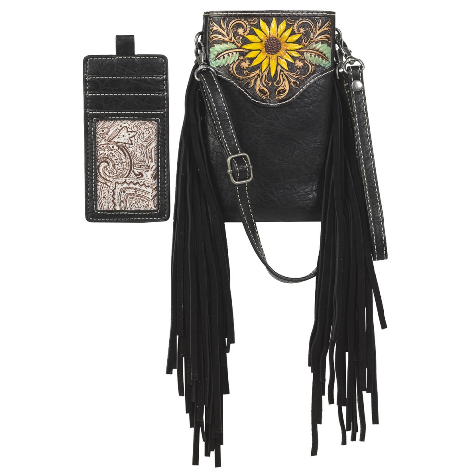 The Sunflower Cowgirl Tooled Clutch Wallet