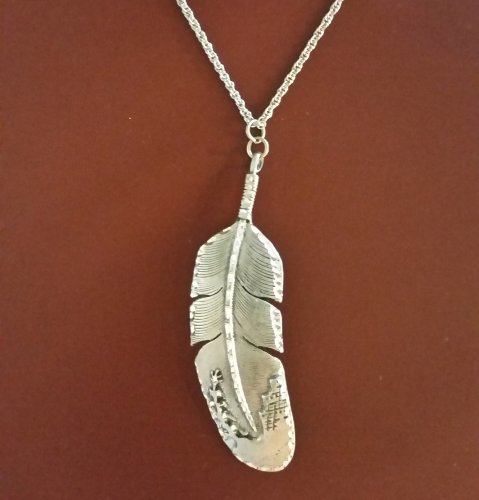 Feather Pewter Necklace - Cattle Kate