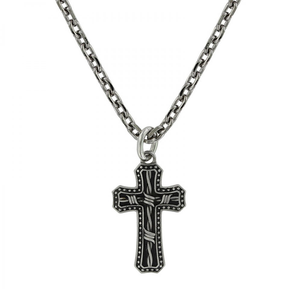 Barbed Wire Cowboy Cross Necklace - Cattle Kate