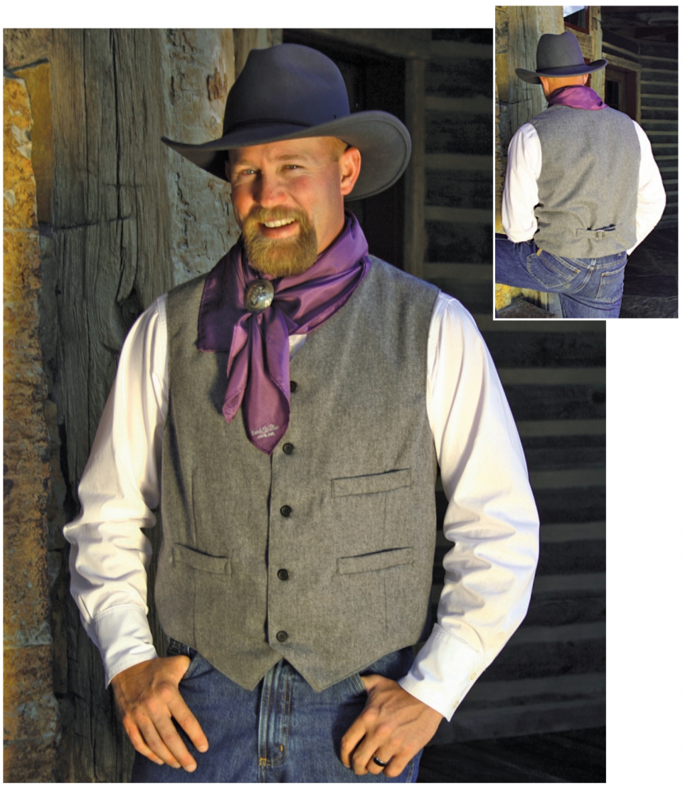 Men's Western Wool Vest - Cattle Kate